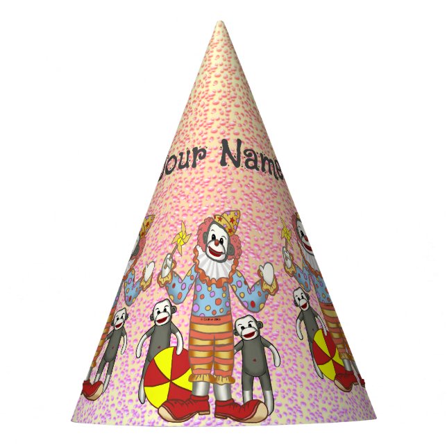 Clown Happy Birthday  party hat  (Front)