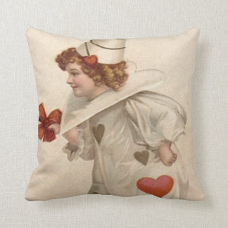 Clown Harlequin Heart Valentine Throw Pillow