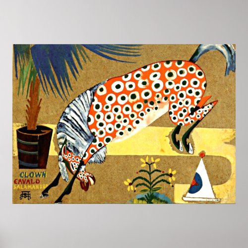 Clown Horse Salamandra _ Souza_Cardoso art Poster