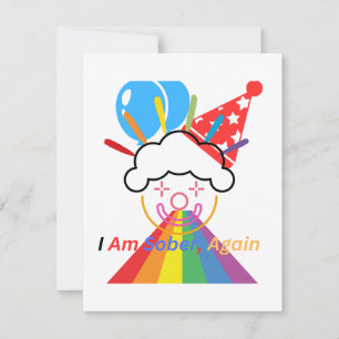 Clown : I am sober again RSVP Card