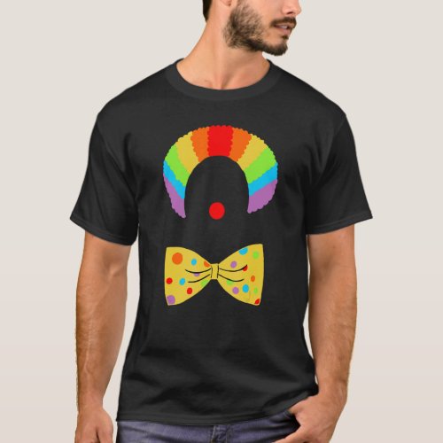 Clown in a Rainbow Colored Wig Graphic T_Shirt