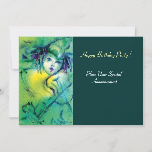 CLOWN IN GREEN INVITATION