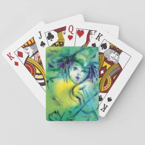 CLOWN IN GREEN POKER CARDS