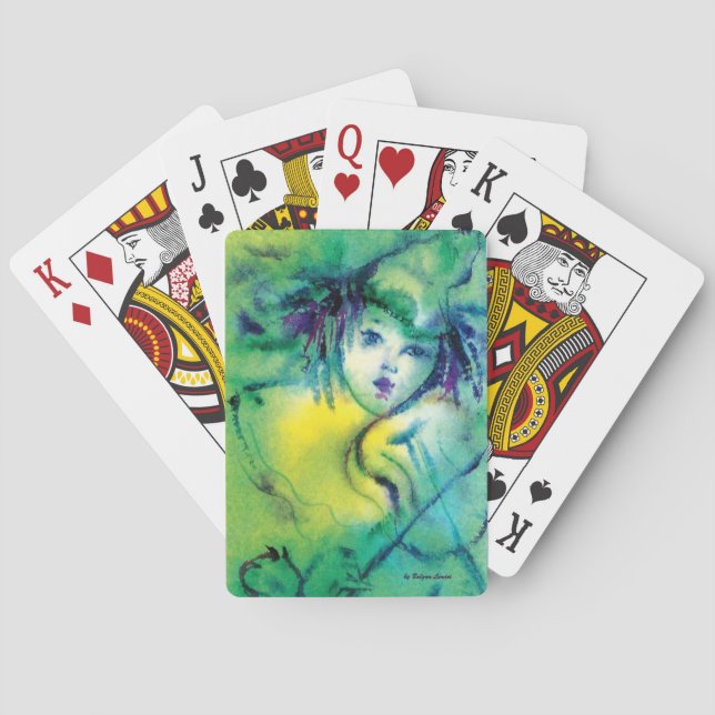 CLOWN IN GREEN POKER CARDS (Back)