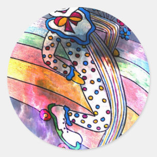 CLOWN IN LOVE.jpg Classic Round Sticker
