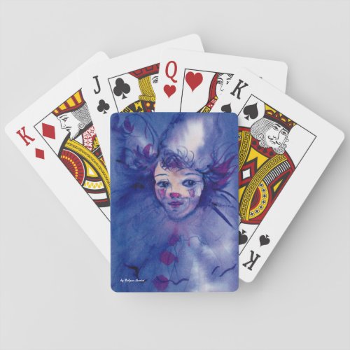 CLOWN IN PURPLE Carnival Faces Playing Cards