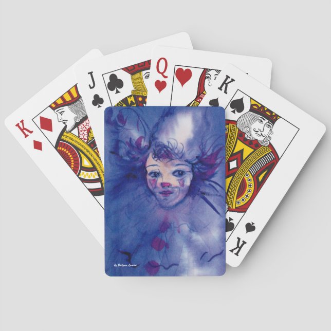 CLOWN IN PURPLE Carnival Faces Poker Cards (Back)