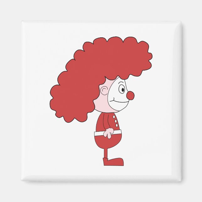 Clown in Red and White. Cartoon. Magnet (Front)