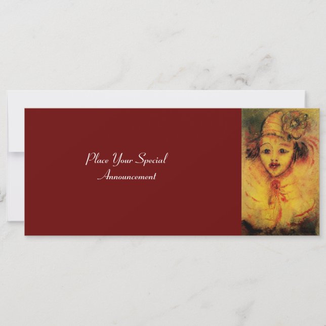 CLOWN IN YELLOW ANNOUNCEMENT (Front)