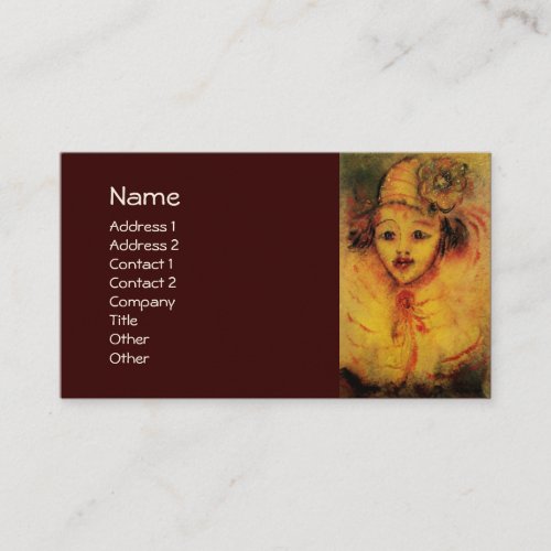 CLOWN IN YELLOW brown Business Card