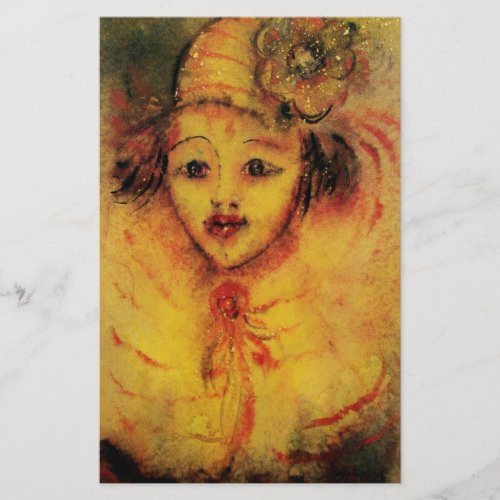 CLOWN IN YELLOW  Venetian Carnival Faces Stationery