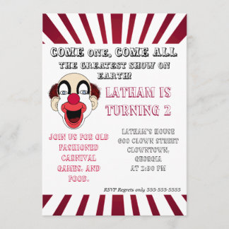 Clown invitation