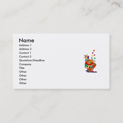 Clown Juggling Balls Business Cards