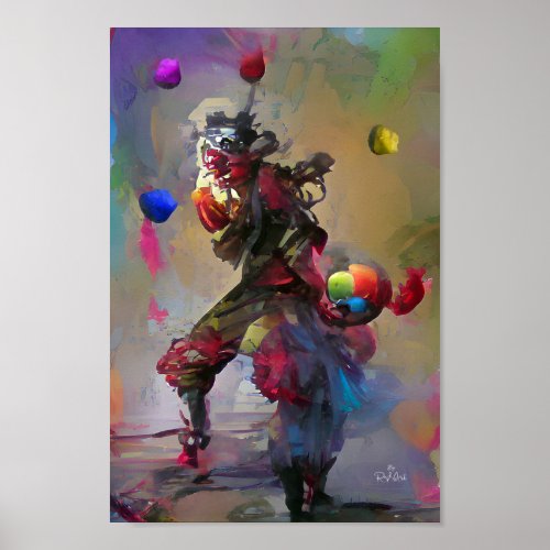 clown jungling  art fantasy illustration poster