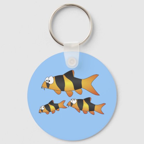 Clown loach family keychain