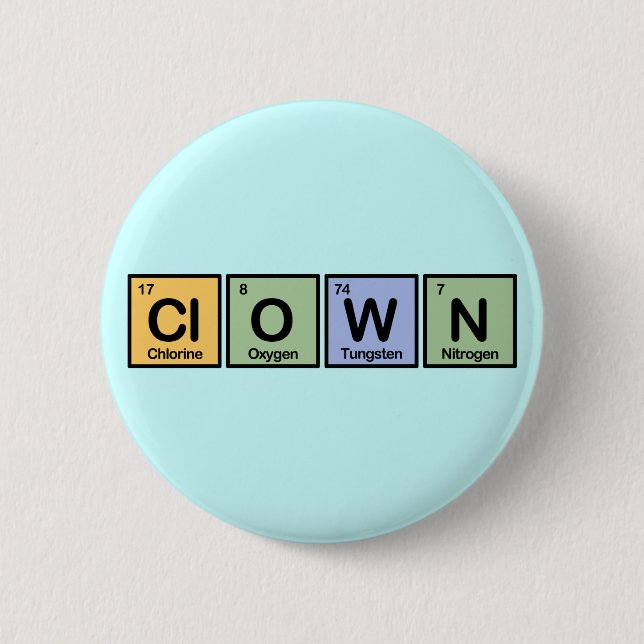 Clown made of Elements Pinback Button (Front)