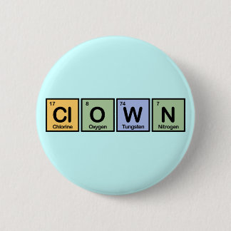 Clown made of Elements Pinback Button
