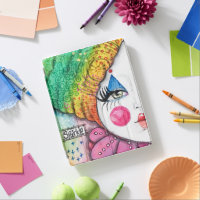 Clown Mime Girl Bright Fun Rainbow Doodle Sparkle iPad Smart Cover