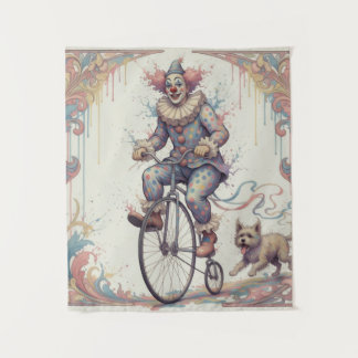 Clown on a bike Tapestry