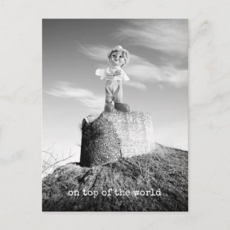 Clown on top of the world postcard