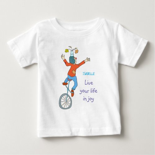 Clown on Unicycle Baby T_Shirt