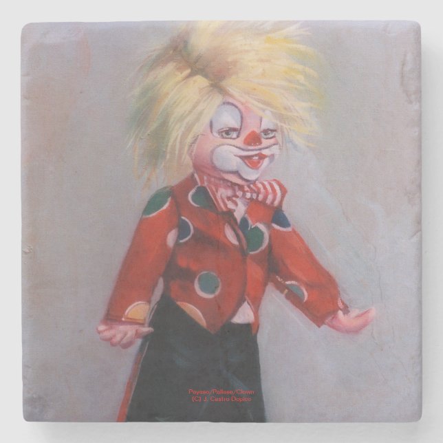 Clown/Pallaso/Clown Stone Coaster (Front)