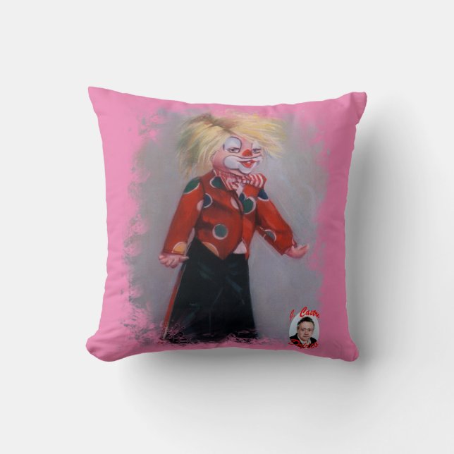 Clown/Pallaso/Clown Throw Pillow (Front)