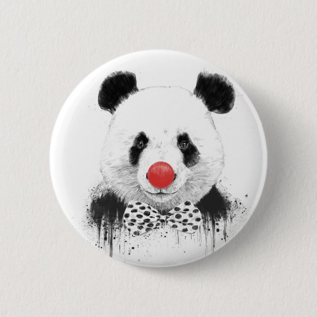 Clown panda pinback button (Front)