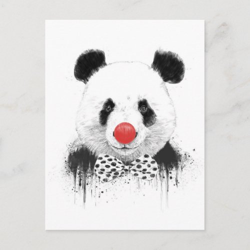 Clown panda postcard