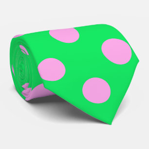 Clown party tie_pink on bright chartreuse neck tie