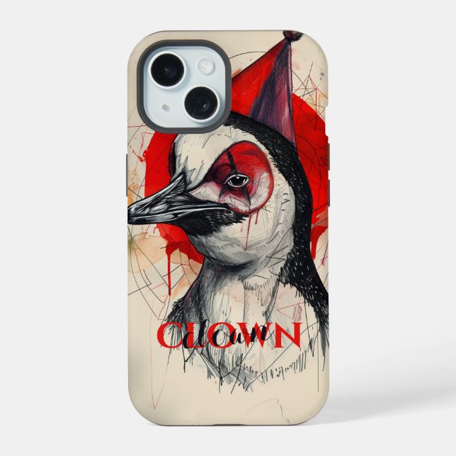 Clown Penguin Iphone Case (Back)