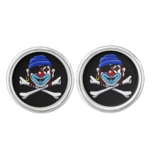 Clown Pirate Skull and Crossbones