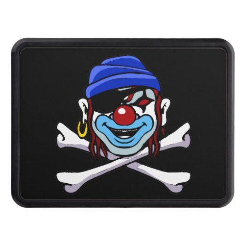 Clown Pirate Skull and Crossbones Trailer Hitch Cover