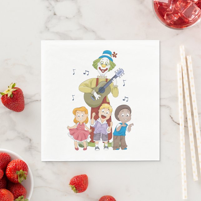 Clown Playing The Guitar Napkins (Creator Uploaded)