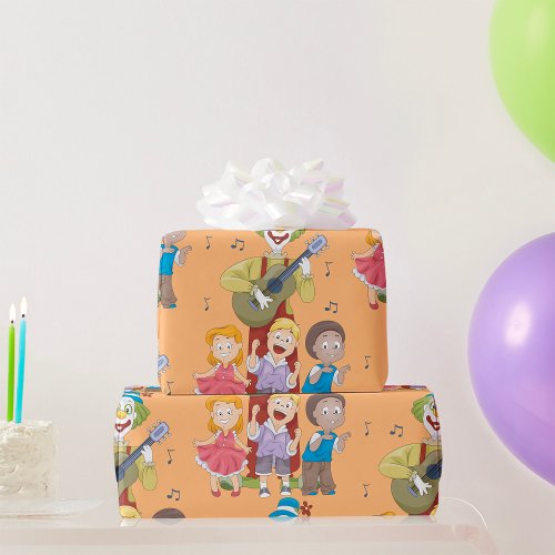 Clown Playing The Guitar Wrapping Paper