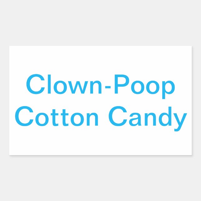Clown-Poop Cotton Candy Jeff Hankamer Artjunkhaus Rectangular Sticker (Front)