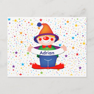 clown postcard