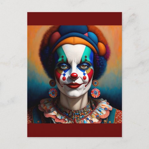clown postcard