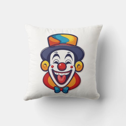 Clown Printed Pillow for Playful Comfort