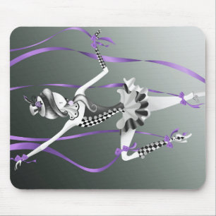 Clown Puppet Purple Ribbon Mouse pad