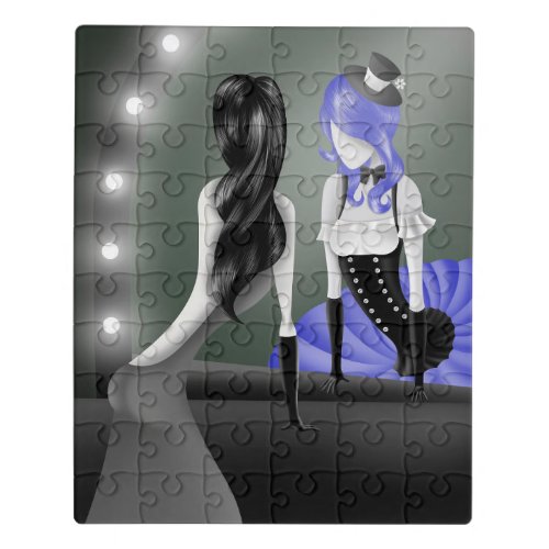 Clown Reflection Blue Puzzle