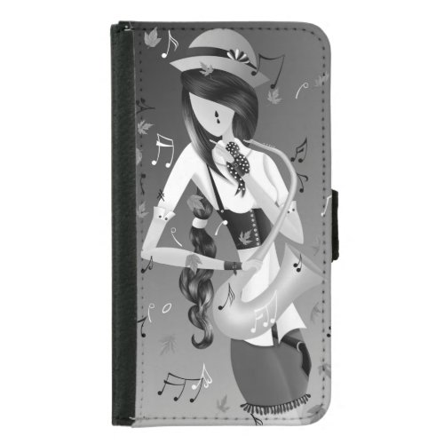 Clown Saxophonist Phone Wallet Case