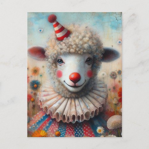 Clown Sheep Postcard