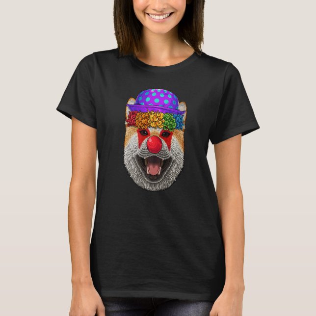 Clown Shiba Inu Circus Carnival Costume Theme Part T-Shirt (Front)
