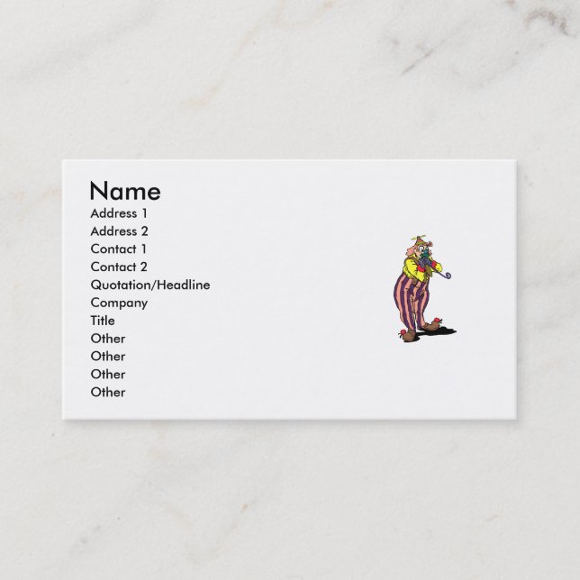 Clown silly business card (Front)