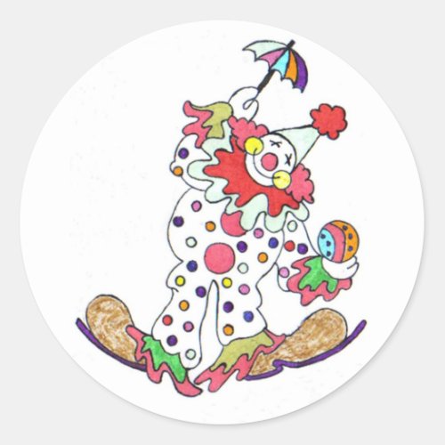 Clown Sitckers Classic Round Sticker