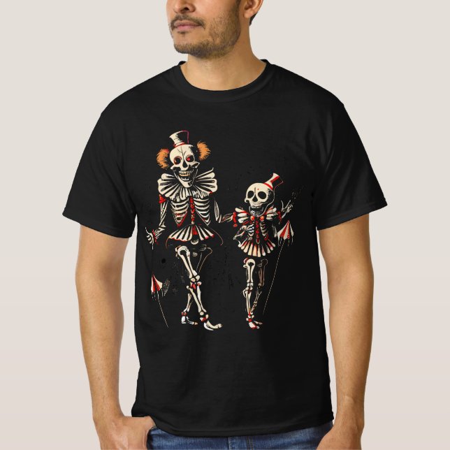 Clown Skeletons Boys and Girls New Halloween 2023 T-Shirt (Front)
