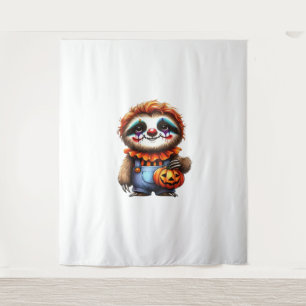 Clown Sloth Halloween Oversized T-Shirt Tapestry