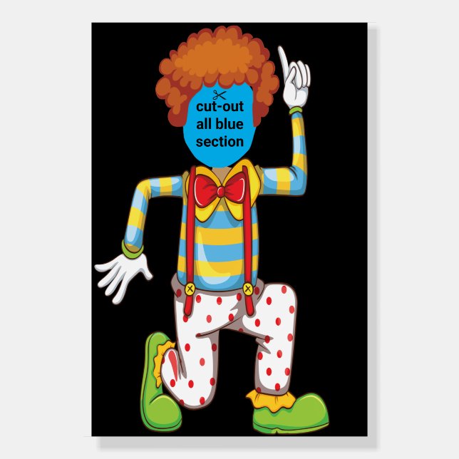 Clown Sturdy Photo Booth Cut-out Funny Backdrop Foam Board (Front)