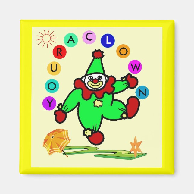 Clown Text  Magnet (Front)